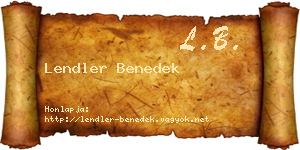 Lendler Benedek névjegykártya